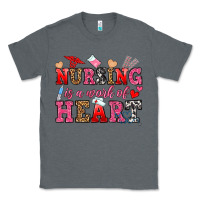 Charcoal Heather nursing is a work of heart Classic Tee - OliviaCreatesArt