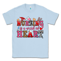 Dusty Blue nursing is a work of heart Classic Tee - OliviaCreatesArt