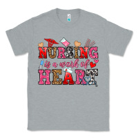 Heather Grey nursing is a work of heart Classic Tee - OliviaCreatesArt