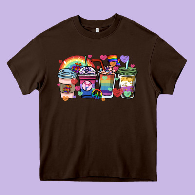 Lgbtq Coffee Cups Heavy Core Tee Designed By Howdyjamesfarm