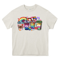 Cream lgbtq coffee cups Heavy Core Tee - HowdyJamesFarm