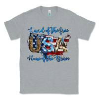 Heather Grey land of the free home of the brave american flag background Classic Tee - Jasminsmagicworld