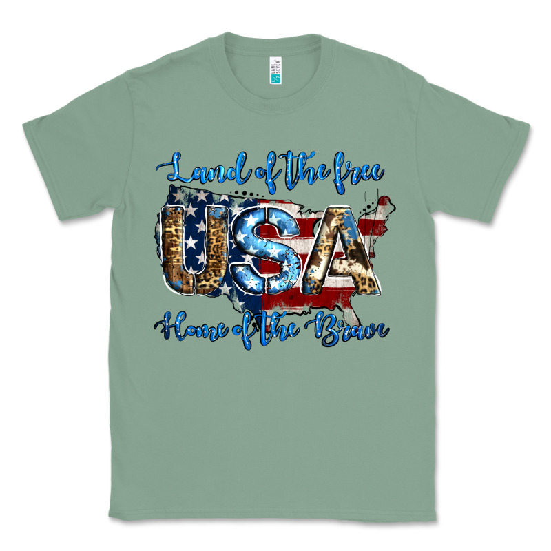 Land Of The Free Home Of The Brave American Flag Background Classic Tee by Jasminsmagicworld | Teevron
