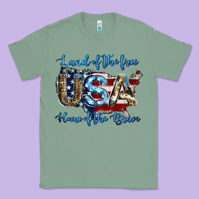Land Of The Free Home Of The Brave American Flag Background Classic Tee Designed By Jasminsmagicworld