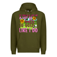 Army Green it takes a lot of a lot of balls to golf like i do Premium Hoodie - Artiststas