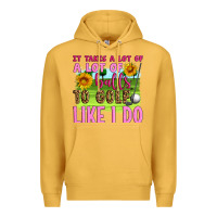 Mustard it takes a lot of a lot of balls to golf like i do Premium Hoodie - Artiststas