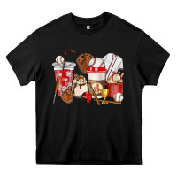 Black Baseball coffee cups Heavy Core Tee - HowdyJamesFarm