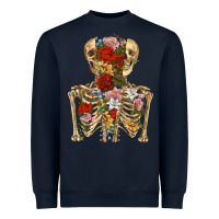 Navy flower skeleton Heavyweight Sweatshirt - RanaPortraitStore