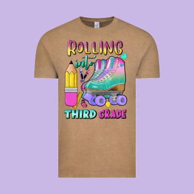 Rolling Into Third Grade Vintage Tee Designed By Bundleandbundleshop
