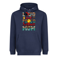 Navy loud and proud softball mom Heavyweight Hoodie - RanaPortraitStore