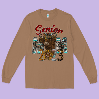 Senior Mom 2023 Long Sleeve Tee Designed By Cowhidedigitalart