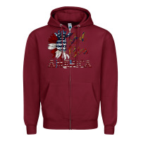 Burgundy god bless america Zipper Hoodie - JahusDesignShop