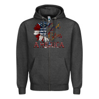 Charcoal Heather god bless america Zipper Hoodie - JahusDesignShop