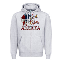 Heather Grey god bless america Zipper Hoodie - JahusDesignShop