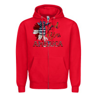Red god bless america Zipper Hoodie - JahusDesignShop