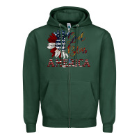Sports Green god bless america Zipper Hoodie - JahusDesignShop