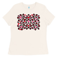 Bone valentines day leopard and heart background Ladies Tee - FaDigitalArtStudio