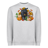 Heather Grey Fall black angus Heavyweight Sweatshirt - RanaPortraitStore