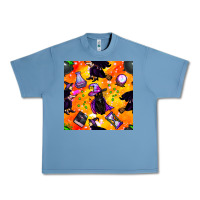 Pebble Blue halloween cat and witch seamless pattern Urban Heavy Tee - BundleAndBundleShop