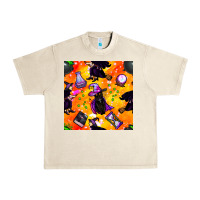 Sandshell halloween cat and witch seamless pattern Urban Heavy Tee - BundleAndBundleShop