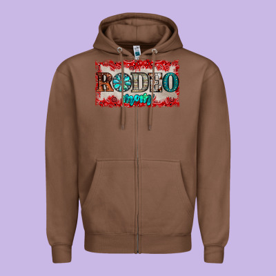 Rodeo Mom Zipper Hoodie Designed By Jahusdesignshop