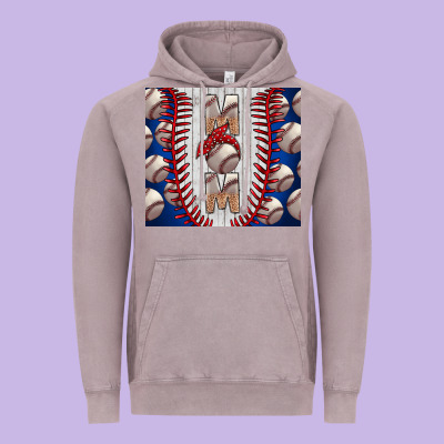 Baseball Mom Vintage Hoodie Designed By Cowhidedigitalart