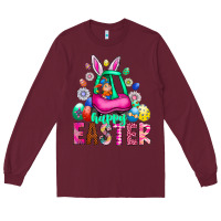 Burgundy Easter Long Sleeve Tee - CowhideDigitalArt