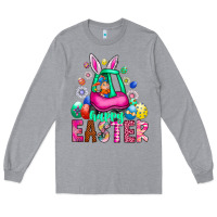 Heather Grey Easter Long Sleeve Tee - CowhideDigitalArt