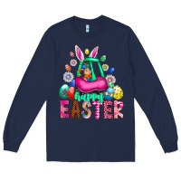 Navy Easter Long Sleeve Tee - CowhideDigitalArt