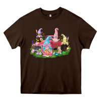Chocolate Brown Easter gnomies truck  Easter Day Heavy Core Tee - CowGirlArtShop