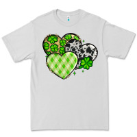 Dove Grey St. Patrick's Day cowhide hearts Premium Tee - OliviaCreatesArt