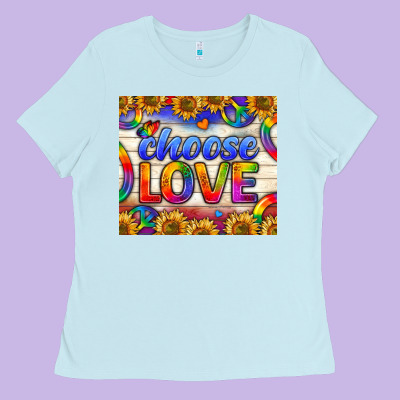 Western Choose Love Tumbler Ladies Tee Designed By Bundleandbundleshop