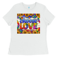 White Western Choose Love Tumbler Ladies Tee - BundleAndBundleShop