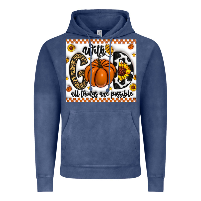 With God All Things Are Possible Vintage Hoodie by CowhideDigitalArt | Teevron