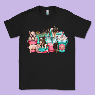Pig Coffee Cups Classic Tee Designed By Oliviacreatesart