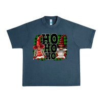 Midnight Navy Ho Ho Ho Christmas Gnomes Urban Heavy Tee - FaDigitalArtStudio