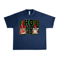 Navy Ho Ho Ho Christmas Gnomes Urban Heavy Tee - FaDigitalArtStudio