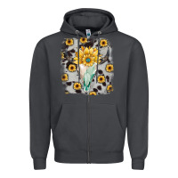 Smoke cowhide sunflower gemstone bull skull Zipper Hoodie - JahusDesignShop