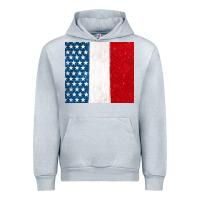 Heather Grey custom text american flag(used font 'doctrin Urban Hoodie - Jasminsmagicworld