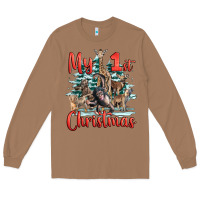 Toasted Coconut my first christmas baby safari animals Long Sleeve Tee - LillyAllenDesigns