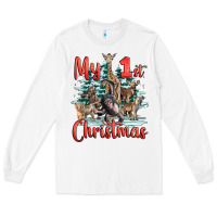 White my first christmas baby safari animals Long Sleeve Tee - LillyAllenDesigns