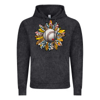 Vintage Black Baseball Sunflower Vintage Hoodie - CowhideDigitalArt