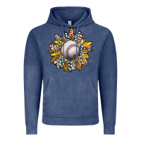 Vintage Denim Baseball Sunflower Vintage Hoodie - CowhideDigitalArt