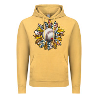 Vintage Mustard Baseball Sunflower Vintage Hoodie - CowhideDigitalArt