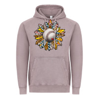 Vintage Zinc Baseball Sunflower Vintage Hoodie - CowhideDigitalArt