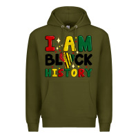 Army Green i am black history Premium Hoodie - Artiststas