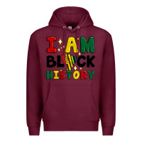 Burgundy i am black history Premium Hoodie - Artiststas