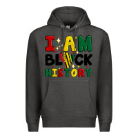 Charcoal Heather i am black history Premium Hoodie - Artiststas