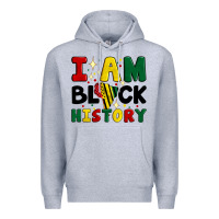 Heather Grey i am black history Premium Hoodie - Artiststas