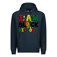 Navy i am black history Premium Hoodie - Artiststas